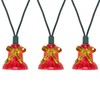 40-Count Red Bells with Musical Christmas Light Set, 13ft Green