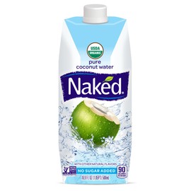 NAKED JUICE 100% Organic Pure Coconut Water, USDA Organic Certified, NON GMO Project Verified, 16.9 Ounce(Pack of 12)