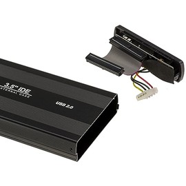 KALEA-INFORMATIQUE External USB Enclosure for IDE 3.5 40 Pin Hard Drives with External Power Supply.Made of Aluminum Black