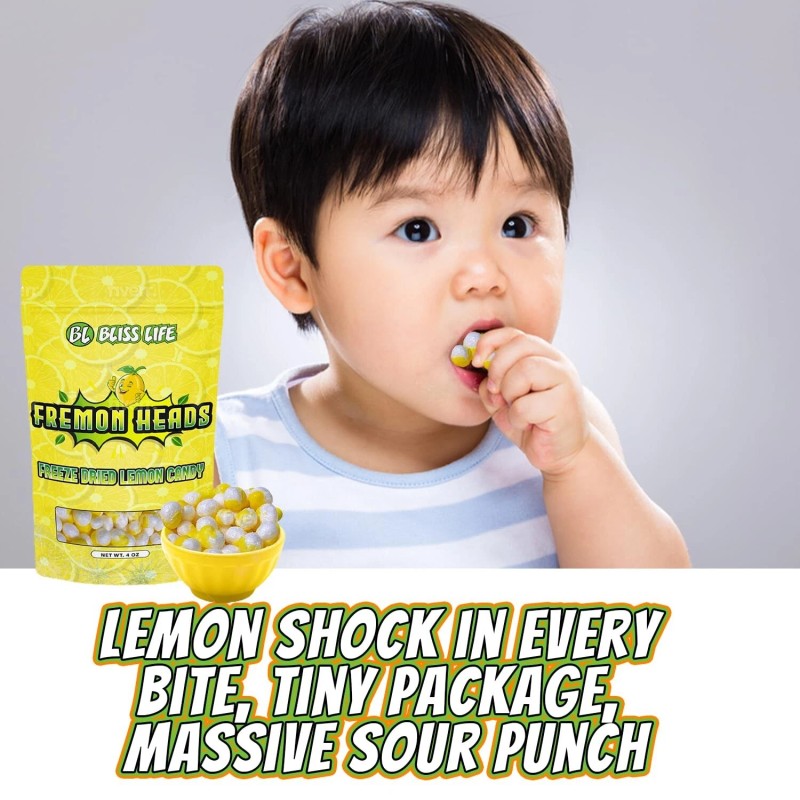 Bliss Life Fremon Heads Freeze Dried Lemon Candy 3 oz
