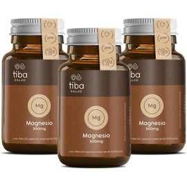 TIBA SALUD - Magnesio: Complemento alimenticio básico, fundamental en el rendimiento y mejora de la actividad física, Resultados desde la primera cápsula - 180 cápsulas veganas (3)