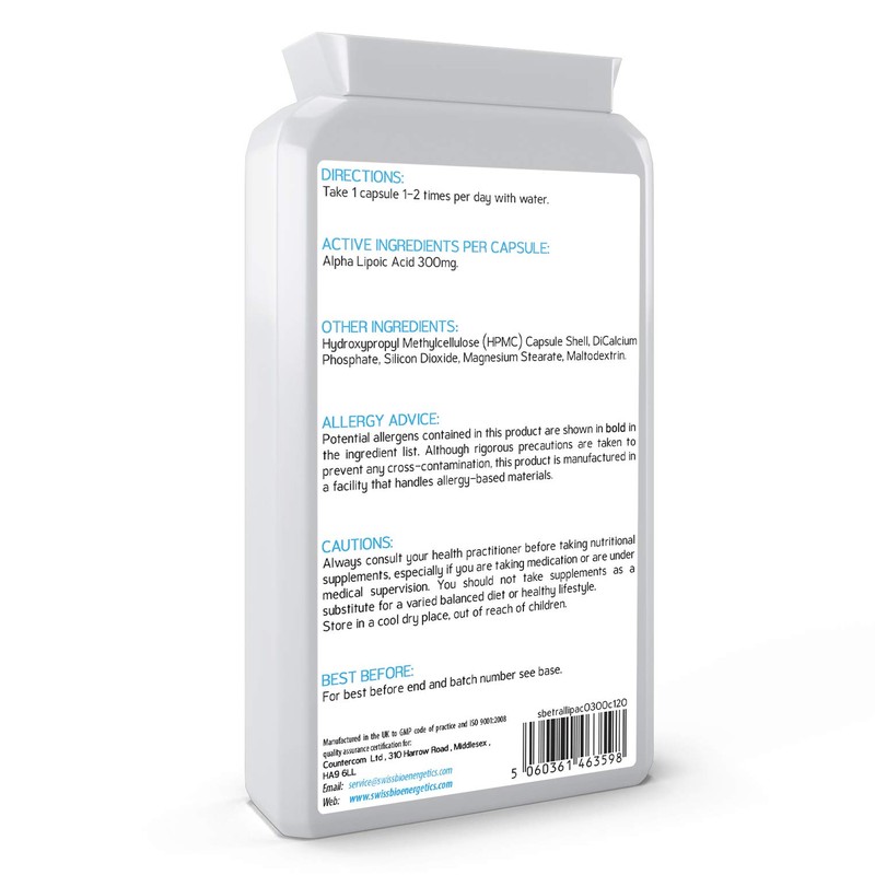 Alpha Lipoic Acid 300mg 120 Capsules – Dual ALA (Both