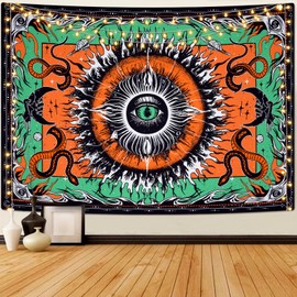 Invoibler Eyes Tapestry Burning Sun Tapestries Hippie Snake Tapestry Mandala Moon Tapestry Wall Hanging for Bedroom Home Decor(51.2 x 59.1 inches)