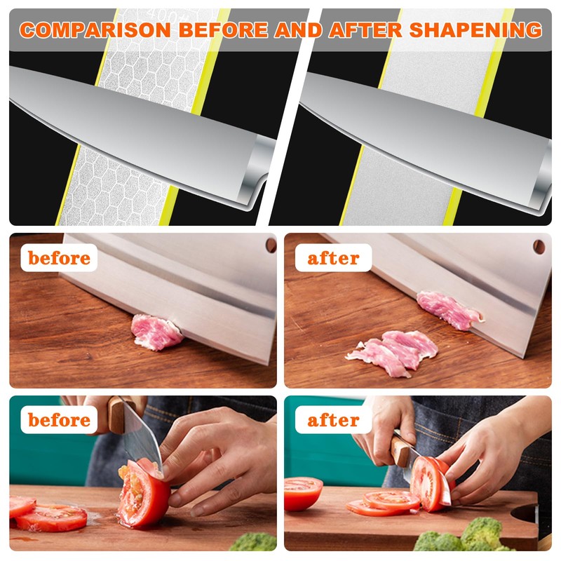 Diamond Sharpening Stone,400/1000 Grit Handheld Double-Sided Diamond Sharpener 5 in