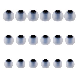 Earbud Tips Soft Silicone Earbuds Replacement Tips Fit for in-Ear Headphones(Inner Hole from 3.8mm - 4.0mm Earphones) 9 Pairs S/M/L,Gray/Black