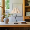 KUNJOULAM Small Table Lamp, Bedside Nightstand Lamp with Umbrella Form