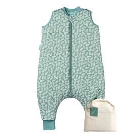 molis&co Baby Sleeping Bag with Feet, 2.5 TOG, All-Year Sleeping Bag, Baby Sleeping Bag with Legs, 100% Cotton (Oeko-Tex 100), Premium Quality Winter Sleeping Bag, Green Garden (60 cm)