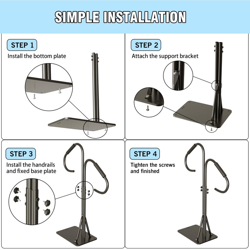 blissbuys Hot Tub Handrails 48-57 Inch Adjustable Two Way Hot
