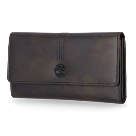 Timberland Leather RFID Flap Wallet Clutch Organizer, Camo