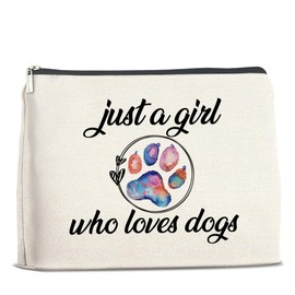 UPNEGE Dogs Lover Gifts Makeup Bag Just a Girl Who Loves Dogs Cosmetic Bag Zipper Makeup Pouch