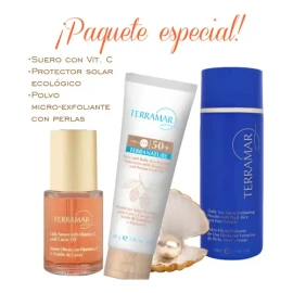 Bolso Terramar Vitamina C, Exfoliante, Bloqueador. Oferta!