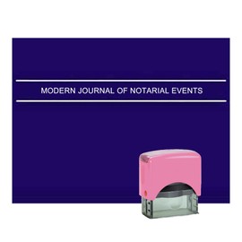 Modern Journal of Notarial Events (Soft Cover) Bundle with Connecticut Notary Stamp (Pink Body, Rectangular)