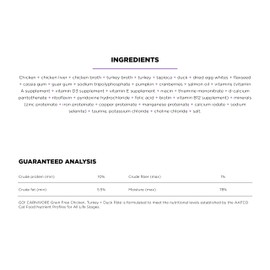 GO! SOLUTIONS Carnivore Grain Free Wet Cat Food - 6.4 Oz, 24 Ct - Chicken, Turkey + Duck Recipe - Complete + Balanced Nutrition for Cats of All Ages