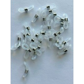 Pieces 18 Pieces Eyeglass Chain Ends Adjustable Rubber Spectacle End White and Silver