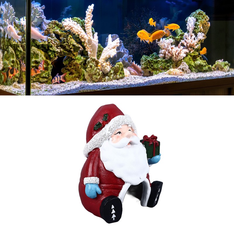 Christmas Aquarium Decoration Multipurpose Landscaping Resin Christmas Fish Tank Ornaments