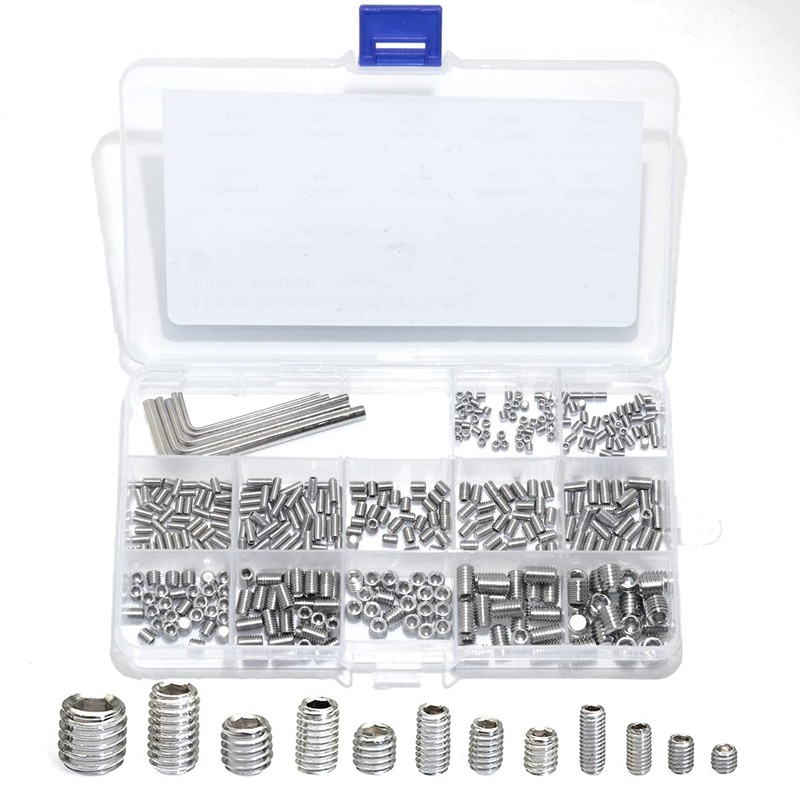 EilxMag 830pcs Set Screw Assortment Kit, Standard SAE + Metric