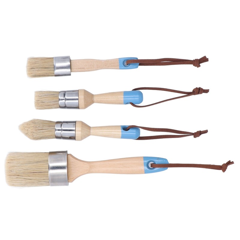 4PCS Paint Brush Bristles Wooden Handle for Furniture Tables Chairs