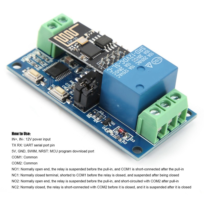 1‑Way WiFi Relay Module for Android Mobile Phone APP Wireless