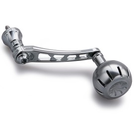 HEIGHTEN 2.6 - 2.8 inches (65 - 70 mm) Variable Reel Handle, 1.4 / 1.5 inches (35/38 mm), Equipped with Knobs, For Shimano Daiwa Universal Spinning Reels, Chrysant Series (Gunmetal) (758)