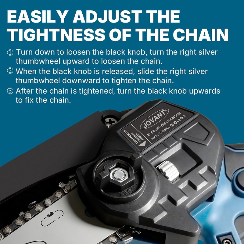 Jovant 6 Inch Mini Chainsaw Cordless, Lightweight Handheld Tree Trimmer