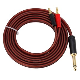 jingfei 1/4 to Banana Plug,6.35mm Phono to Banana Plug Speaker Audio Cable,Gold-Plated 1/4 Male to Dual Banana (1.5M)