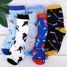 Moyel Hockey Gifts For Boys 8-12 Year Old Funky Hockey Socks Funny Novelty Socks For Boys Fun Hockey Gift Ideas For Teen Boys Kids Girls On Christmas Birthday