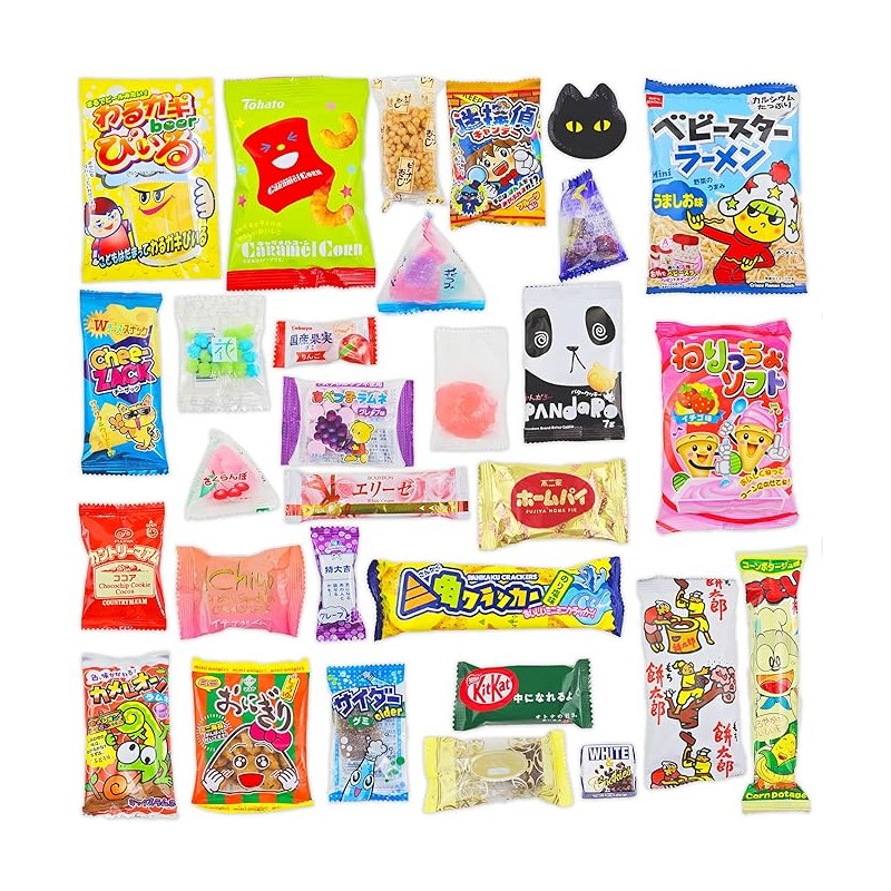 Sakura Box Japanese Snacks & Candy 30 Piece Dagashi Set