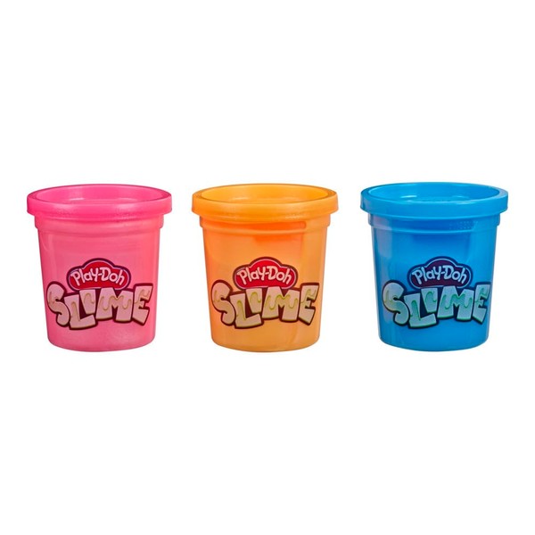 Play-Doh Brand Slime 3 Pack of Non-Toxic Slime - Blue, Metallic Orange, & Metallic Pink