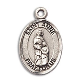 Bliss Sterling Silver Saint Anne Medal Pendant Necklace 18" Chain GiftBox