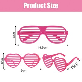 12PCS Neon Glasses, Neon Shutter Shades Sunglasses, Colorful Neon Party Accessories Glasses, 80s Disco Shutter Glasses, Fancy Dress Glasses Party Accessories for Adults and Kid 80s Party (6 Colors)