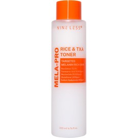 NINELESS-MELA-PRO Rice&TXA Toner 200ml Ilumina, Hidrata y Reduce Manchas Oscuras Con Niacinamida, Glutatión y Extractos Botánicos Naturales Fórmula Coreana Avanzada para Piel Radiante y Uniforme