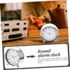 OHPHCALL Silent Round Alarm Clock Metal Digital Clock for Bedroom