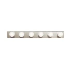 Kichler 36" Bath Bar Vanity Light in Brushed Nickel, 6-Light Traditional Bathroom Light, (36" L x 4.25" H), 626NI
