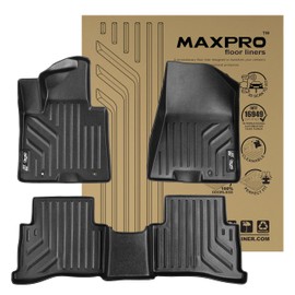 MAXPRO Compatible with KIA SPORTAGE (2018-2022) Floor Mats Custom Fit. Heavy Duty All Weather Mats Waterproof Made. First and Second Row Custom Floor Mats