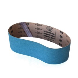 Starcke Premium 3 x 18 Blue Zirconia Cloth Backed Sanding Belts | For Wood, Metal & Composites (60 Grit, 4 Pack)