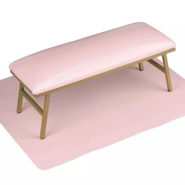 손톱용 팔걸이 마이크로파이버 가죽 네일 테이블 매트가 있는 테크용 매니큐어 핸드레스트 스탠드 아트 [Black] Tech Manicure Hand Rest Stand with Nail Table Mat in Microfiber Leather for Fingernails [Black]