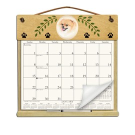 Wooden Refillable Pomeranian Calendar Holder Filled with a 2025 Calendar and Includes an Order Form Page for 2026-POMERANIAN