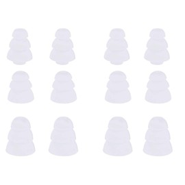 BLLQ 6 Pairs Replacement Triple Flange Conical Ear Tips Earbuds Eartips Silicone Buds Compatible with Most in Ear Headphones [S/M/L 3 Size] (3flange tips 3) White