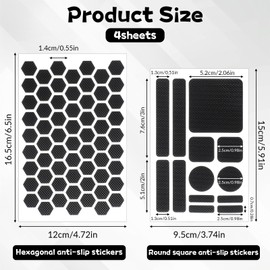 Giantree 4-Pack Anti-Slip Tape Stickers for Phones, Anti-Slip Finger Grip Stickers, Waterproof Pre-Cut Rubber Tape Decals Perfect Accessories for Phones Controllers Mouse Laptops (Black)