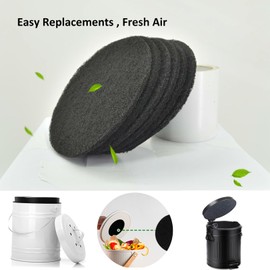 Saiqiang 7.25 inch Compost Filters for Countertop Bin 6 Pack Charcoal Filters for Kitchen Compost Bin Pail Replacement Filter Carbon Charcoal Filters for Compost Bucket Compost Bin Filters Round