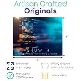 Growth Programmer Coding Python Computer Ruby Motivational Quotes Posters Bedroom Gift Room Print Classroom Office Home Decor 11X14 Inches Unframed