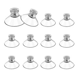 BZKSER Transparent Plastic Suction Cups, Pack of 12, Transparent Suction Cups, Window Suction Cups, Hooks for Windows, with Suction Cups, Strong Window Mounting, Double Layer 30 mm, with Hooks