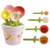 DOERDO Ceramic Measuring Spoons with Holder, Flower Measure Scoops for