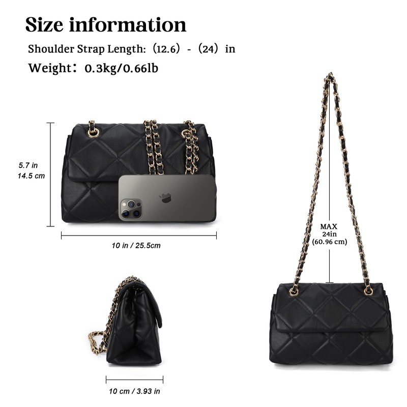 Gladdon Multi Pocket Shoulder Satchel Bag for Women Diamond Pattern