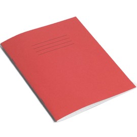 RHINO 48 Page 10mm Squares Exercise Book - Red, Pack of 10