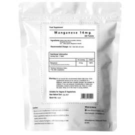 UKHealthHouse Manganese 14mg Tablets - High Strength Joints & Bones Health Support Supplements Manganese Gluconate Cartilage Health Mineral Supplement (360 tabs)