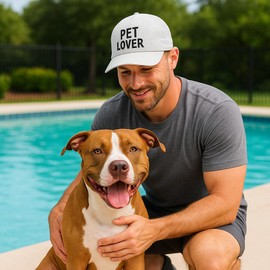 LovinPet Trucker Hat for Pet Lover – Lightweight Breathable Outdoor Baseball Cap for Men & Women, Adjustable Summer UV Protection Cap for Fishing, Hiking, Travel, Sports, White