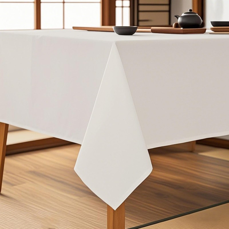 テーブルクロス ベージュ 長方形 撥水 無地 汚れ防止 おしゃれ シンプル テーブルカバー リネン類