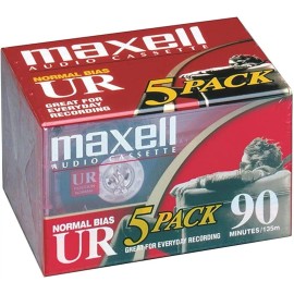 Maxell Ur 90 Audio Cassette Tapes 90 Minutes Normal Bias 5 Pack Sealed