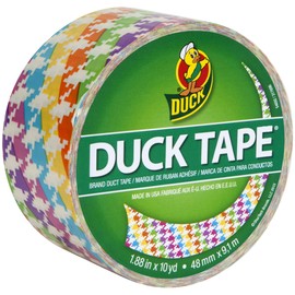 Shurtech Patterned Duck Tape 1.88" X10yd-Neon Houndstooth